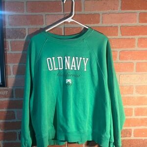 Vintage Old Navy California Crewneck – Green Fleece Lined Sweatshirt